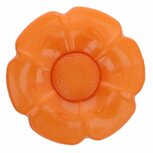 Bloemetjesknoop met een verwisselbaar hart oranje diameter 3.5 cm