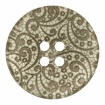 Knoop laser vintage grijs viergaats - maat 44 diameter 2.5 cm