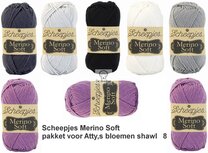 Atty,s bloemenshawl Merino Soft Scheepjes lila 8