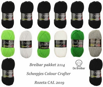 Breibar Pakket 2114 Scheepjes Colour Crafter voor Rozeta CAL 2019 - direct leverbaar.