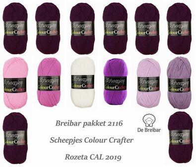 Breibar Pakket 2116 Scheepjes Colour Crafter voor Rozeta CAL 2019 - direct leverbaar.