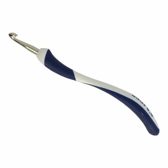 Addi haaknaald 6.0 mm wit donkerblauw lengte 16 cm.