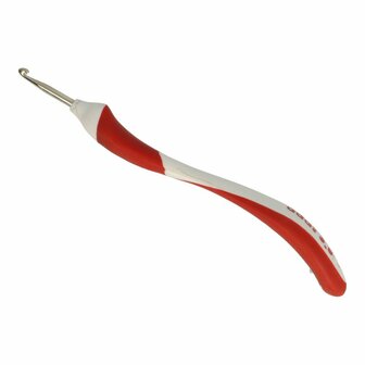 Addi haaknaald 3.5 mm ,wit/rood lengte 16 cm.