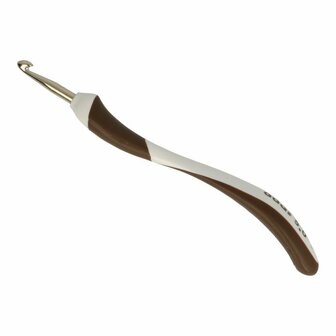 Addi haaknaald swing 5.0 mm 17 cm lang wit bruin