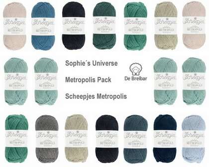 Sophie&#039;s Universe Lillabjorn&rsquo;s Colourway haakpakket Scheepjes Metropolis + canvas tas