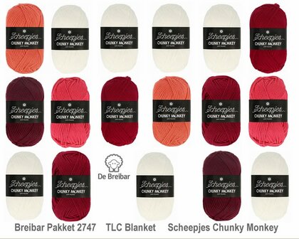 Breibar 2747 TLC Blanket  haakpakket Scheepjes Chunky Monkey compleet met handige wolnaald en 2 stekenmarkeerders