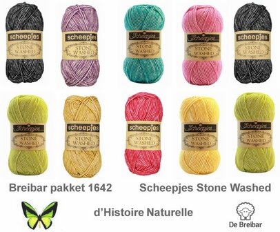 Breibar deken haakpakket 1642 van Scheepjes Stone Washed - alternatief kleuren pakket voor de d&rsquo;Histoire Naturelle cal 2020