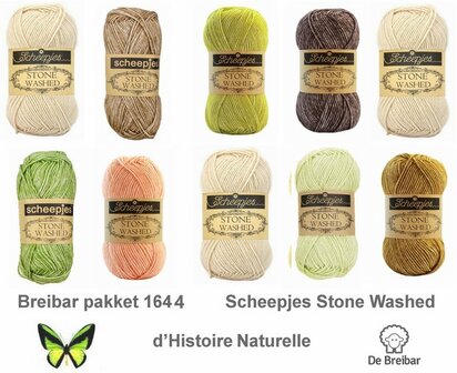 Breibar deken haakpakket 1644 van Scheepjes Stone Washed - alternatief kleuren pakket voor de d’Histoire Naturelle cal 2020