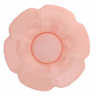 Bloemetjesknoop met een verwisselbaar hart licht roze diameter 3.5 cm