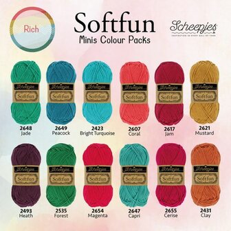 Softfun Rich colour pack 12x20g  Scheepjes 
