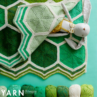 Chlorophyll Blanket - gebreide babydeken van Scheepjes Stone en River Washed - door Lynne Rowe compleet garen pakket