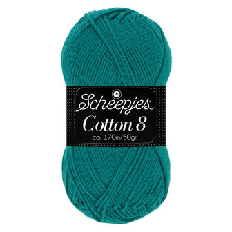 Scheepjes Cotton 8  blauw/groen 724