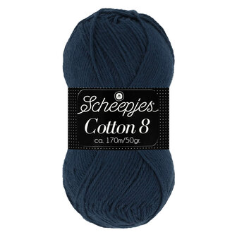 Scheepjes Cotton 8 donker blauw 527