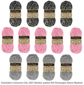 Charlotte&rsquo;s Universe CAL 2021 Breibar pakket 503 van Scheepjes Stone Washed 