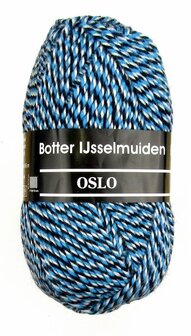 Botter IJsselmuiden Oslo sokkenwol 82 Zwart/Wit/Blauw