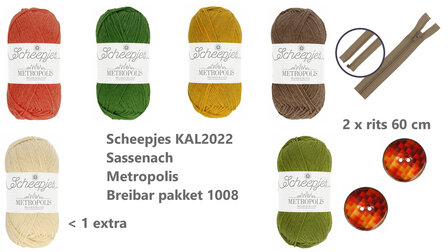 Scheepjes KAL2022 Sassenach Metropolis  compleet Breibar  breipakket 1008