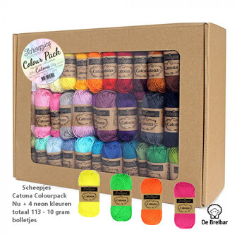 Scheepjes Catona Colour Pack 113 kleuren x10 gram 