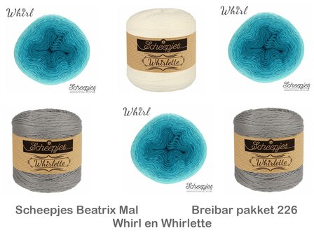 Beatrix Blanket Scheepjes MAL - Breibar 226  kleuren pakket van Scheepjes Whirl en Whirlette