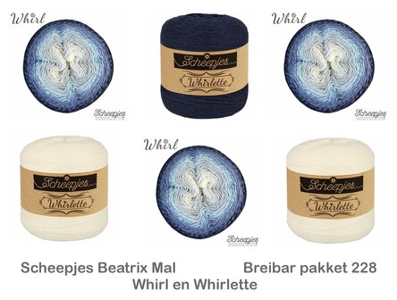 Beatrix Blanket Scheepjes MAL - Breibar 228  kleuren pakket van Scheepjes Whirl en Whirlette