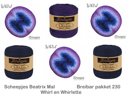 Beatrix Blanket Scheepjes MAL - Breibar 230  kleuren pakket van Scheepjes Whirl en Whirlette