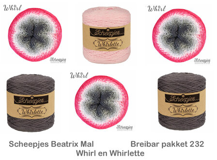 Beatrix Blanket Scheepjes MAL - Breibar 232  kleuren pakket van Scheepjes Whirl en Whirlette