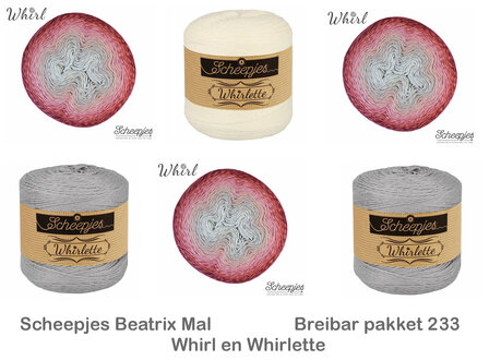 Beatrix Blanket Scheepjes MAL - Breibar 233  kleuren pakket van Scheepjes Whirl en Whirlette