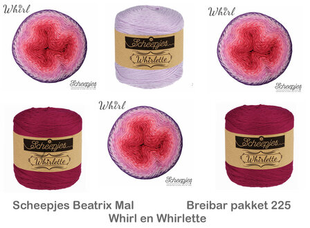Beatrix Blanket Scheepjes MAL - Breibar 225  kleuren pakket van Scheepjes Whirl en Whirlette