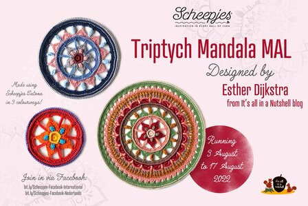 Scheepjes Triptych Mandala MAL - Breibar pakket 5 - compleet  met garen en originele ringen 15, 25 en 40 cm