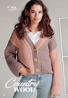 Damesvest van Country Wool Lammy Yarns - garen pakket