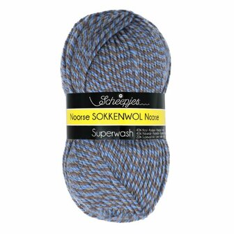Scheepjes Noorse sokkenwol Markoma Licht grijs/Donkergrijs/Blauw 6855