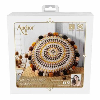 Anchor haakpakket mandala kussen Natural compleet met werkbeschrijving 