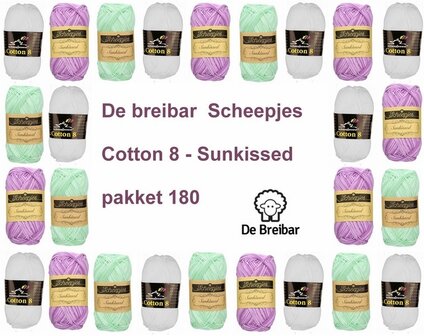 Cotton 8 - Sunkissed wit mintgroen violet pakket 180