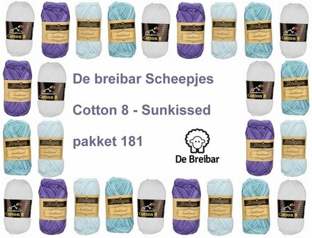 Cotton 8 - Sunkissed wit blauw lichtblauw pakket 181