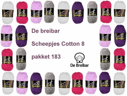 Scheepjes cal 2014 pakket 183 roze paars grijs wit cotton 8 