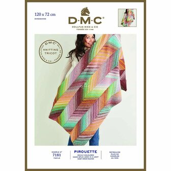 Deken-Omslagdoek van DMC Pirouette compleet garen pakket met breipatroon