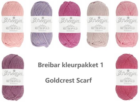 Goldcrest Scarf Breibar kleurpakket 1 Scheepjes Metropolis 