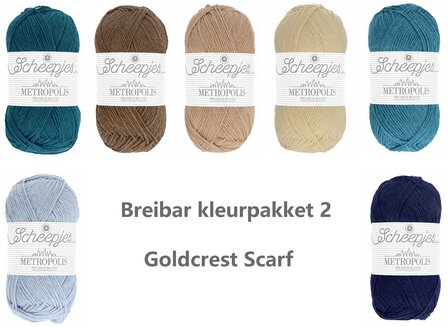 Goldcrest Scarf Breibar kleurpakket 2 Scheepjes Metropolis 