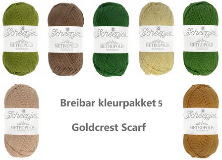 Goldcrest Scarf Breibar kleurpakket 5 Scheepjes Metropolis 