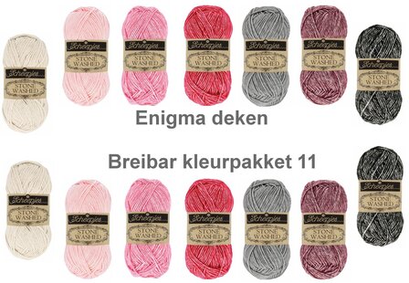 Enigma deken Breibar kleurenpakket 11 van Scheepjes Stone Washed  voor de Crochet Along van Esther Dijkstra