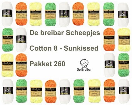 Cotton 8 - Sunkissed wit oranje citroen lemon pakket 260