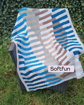 Crochet In My DNA MAL compleet garen pakket van Scheepjes Softfun Blauw groot formaat