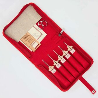 Oxford Punchnaald set van 5 fine Natural Wood punchnaalden maat 8-14 