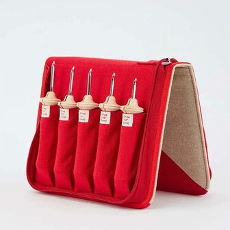 Oxford Punchnaald set vab 5 fine-regular en 3 Natural punchnaalden Wood maat 8-14 