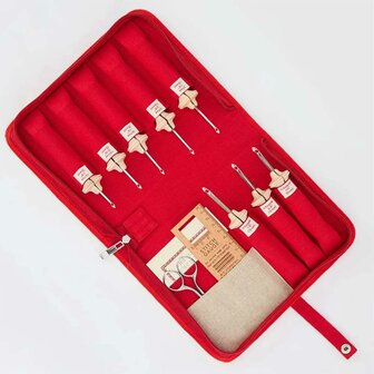 Oxford Punchnaald set vab 5 fine-regular en 3 Natural punchnaalden Wood maat 8-14 