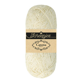 Scheepjes Catona Shine - 105-G Bridal White - Gold
