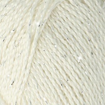 Scheepjes Catona Shine - 105-S Bridal White - Silver