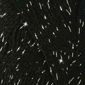 Scheepjes Catona Shine - 110-S Jet Black - Silver