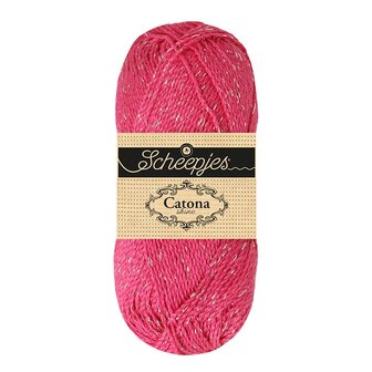 Scheepjes Catona Shine - 114-S Shocking Pink - Silver