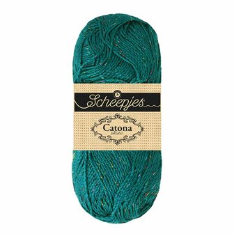 Scheepjes Catona Shine -Scheepjes - 401-R Dark Teal - Rainbow