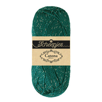 Scheepjes Catona Shine -Scheepjes - 401-S Dark Teal - Silver